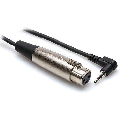XLR3F to Right-Angle 3.5mm TRS Microphone Cable-10'